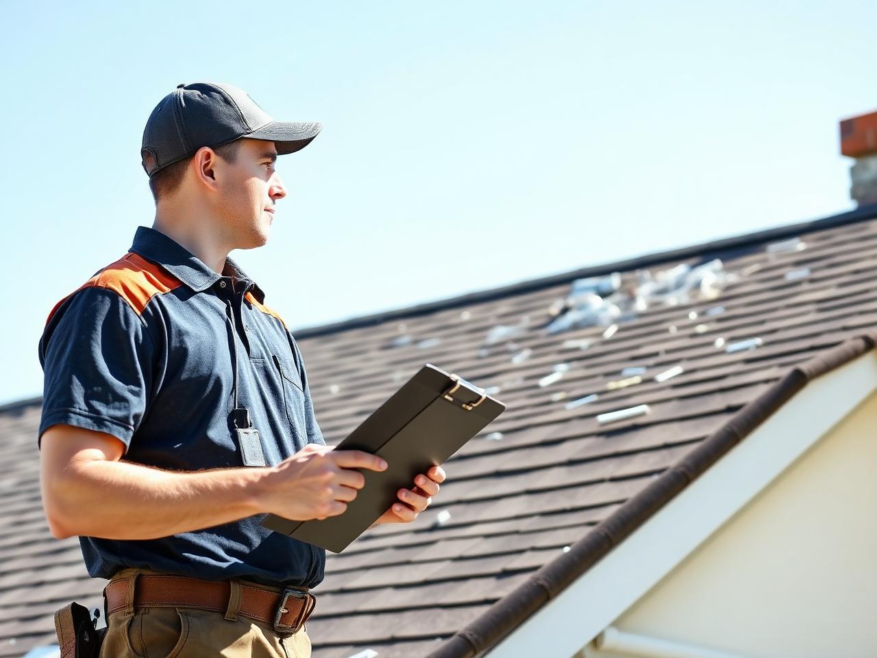 Pinnacle inspector documenting roof storm damage